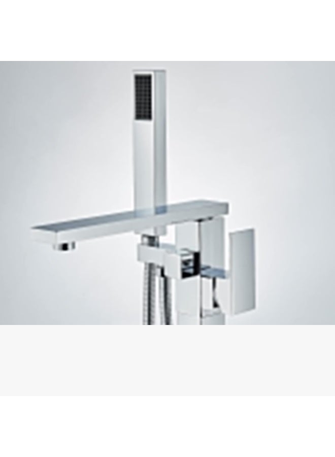 ALMIFTAH Freestanding Bathtub Faucet Floor Mounted Chrome Tub Filler with Handheld Shower – Modern Free Standing Bathtub Tap Mixer – Luxury Bathroom Shower Faucet Set - Image 1